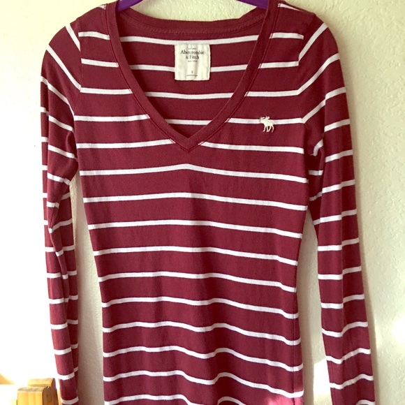 Maroon Abercrombie long sleeve shirt size small - Picture 1 of 8